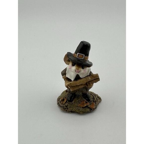 Wee Forest Folk 6 Piece Thanksgiving Figurine Set 1984-1994 Anette Petersen Sign - Picture 3 of 16